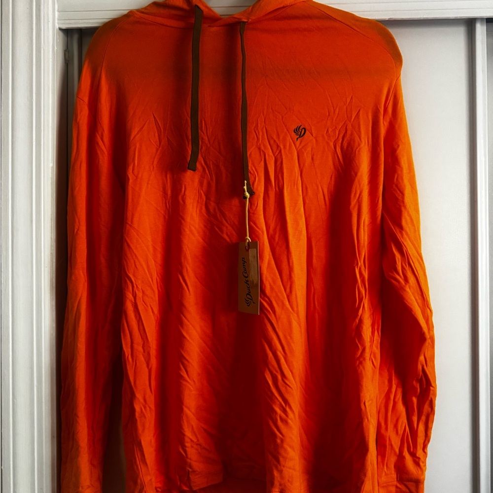 Duck Camp Orange Long-Sleeve Hooded Shirt